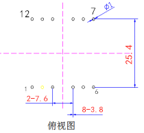 T-BJ022-1 推薦焊盤（僅做為產品信息參考，詳細信息請聯系官方客服確認）
